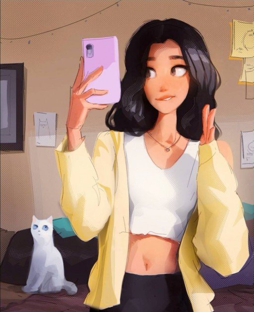 cartoon dp for girls